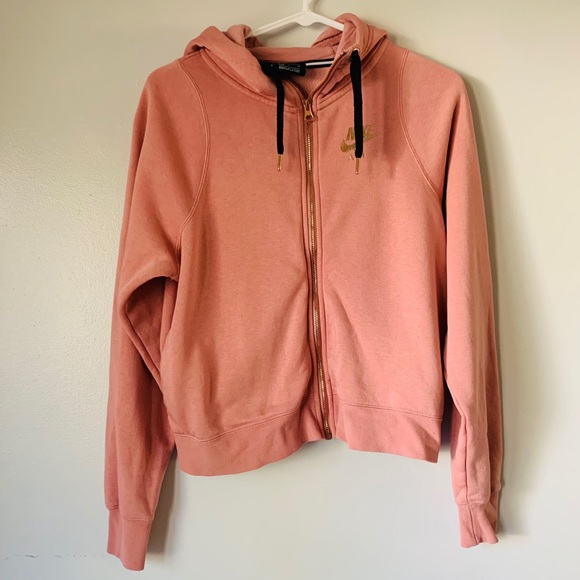 Nike Sweaters - Nike Blush Cropped Hoodie Sweater